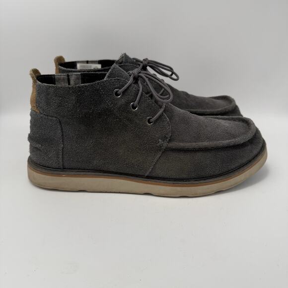Toms Navi Moc Chukka Boots Mens Size 11 Gray Suede Leather Casual Lace Up Ankle main image 5